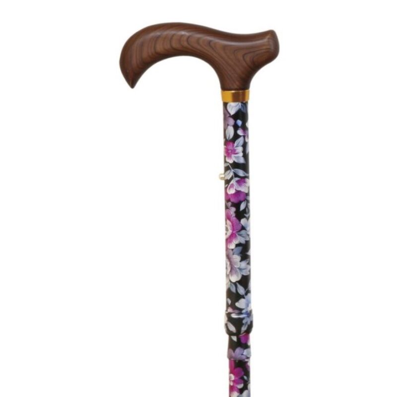 Bastón plegable estampado de flores - Imagen 4